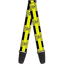 Guitars GS-W32954 Guitar Strap with Buckle - Black/Yellow