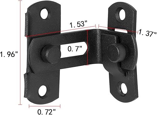 Miniatura 2 de 3 paquetes de pestillos abatibles de 90 grados, cerraduras de ángulo recto negro mate para un control de acceso seguro y elegante en puertas