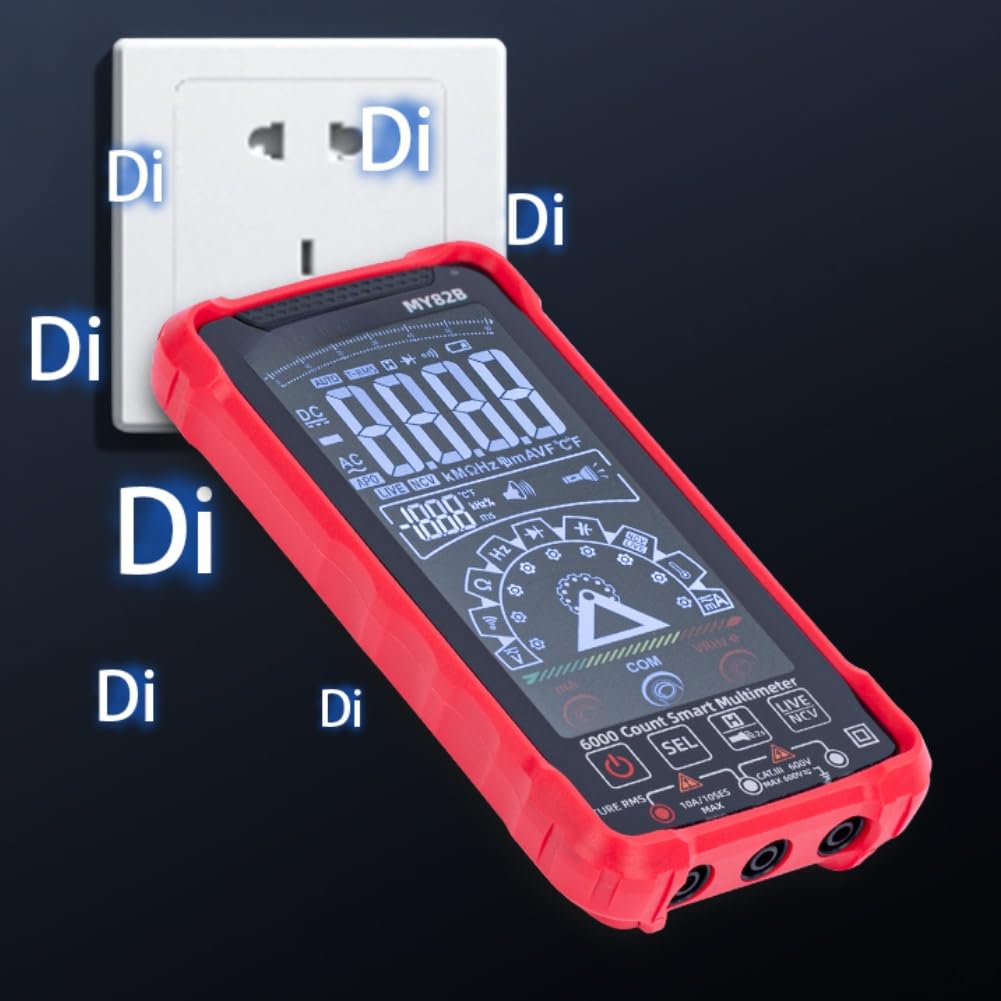 Multimetro intelligente ricaricabile 6000 conteggi per True RMS Touch Screen NCV Live Detector Tester di corrente di tensione per la casa fai da te 156x81mm