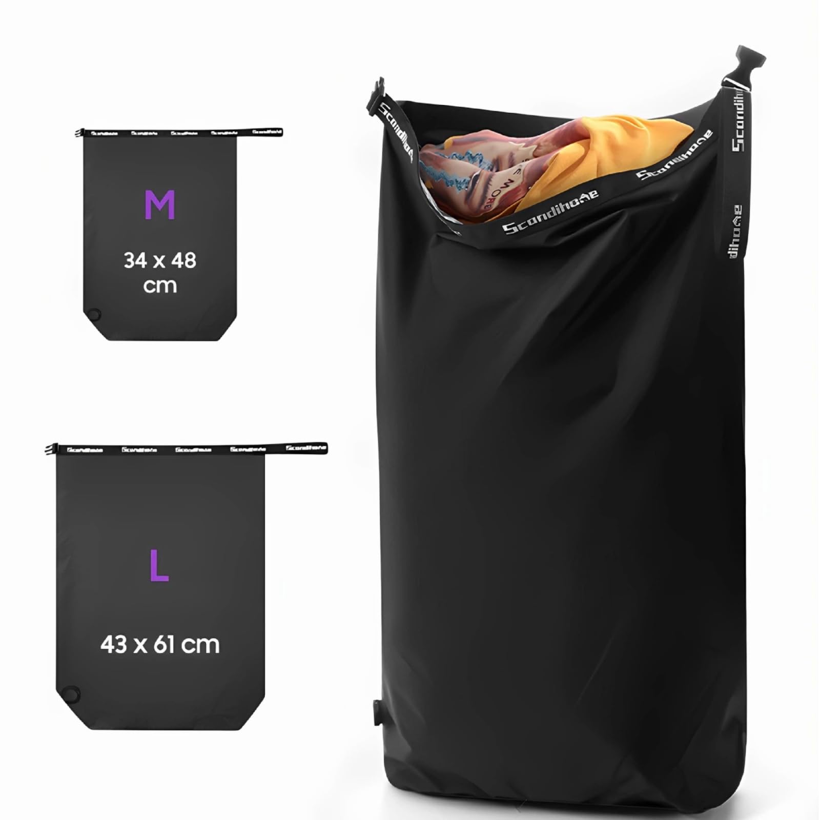 Pumpenfreie Nylon Handdruck Vakuum‑Kompressions‑Aufbewahrungstasche(weiß,M)