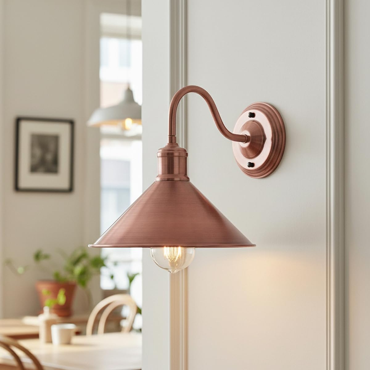 LEDSone Wall Light Fixture, Modern Indoor Wall Sconce E27, Decorative Copper Wall Lamp