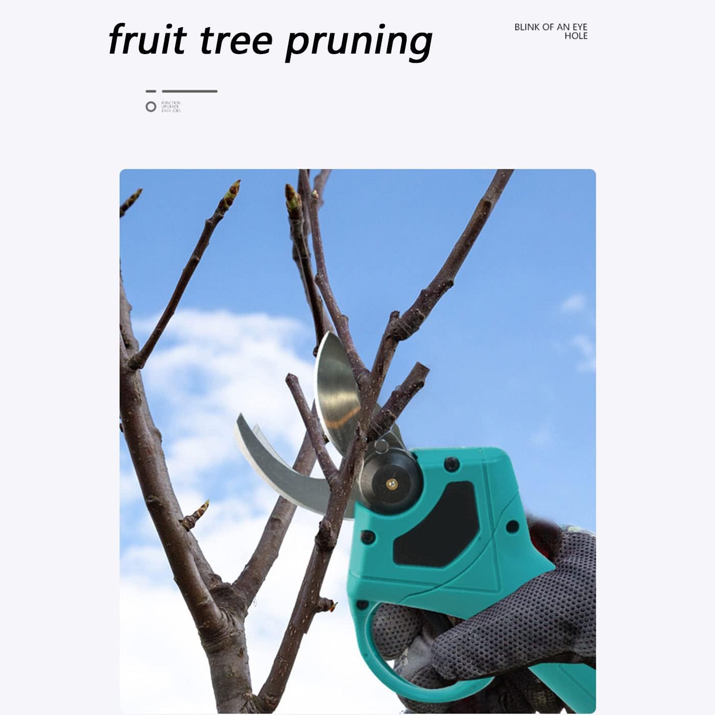 Electric Pruning Scissors Lithium Battery Garden Pruning Shears Gardening Electric Scissors Two-Speed Adjustment Charging Gardening Scissors (Green Dual Battery)