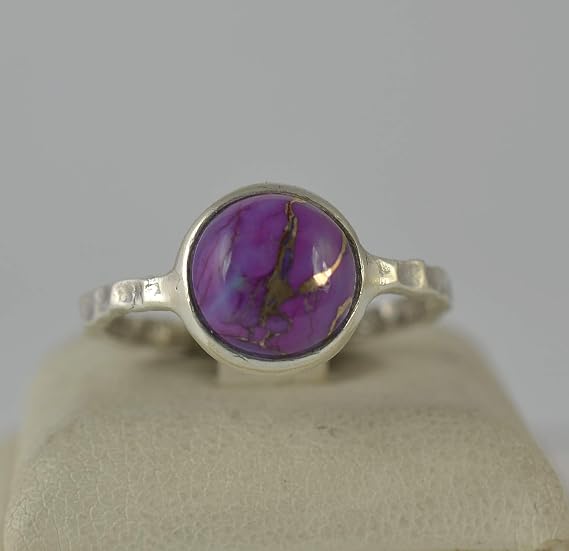 Turquoise Round Ring 925 Sterling Silver Handmade (F to Z UK)