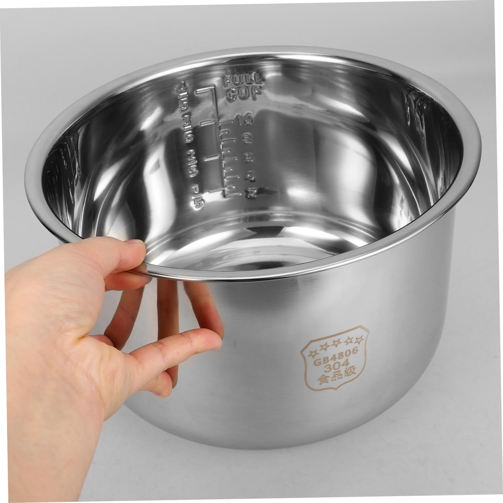 COLLBATH Pentola per Cuociriso Acciaio Inossidabile Design Antiaderente e Multifunzionale Accessorio per Cucina Elettrica Compatibile con Cuociriso Standard