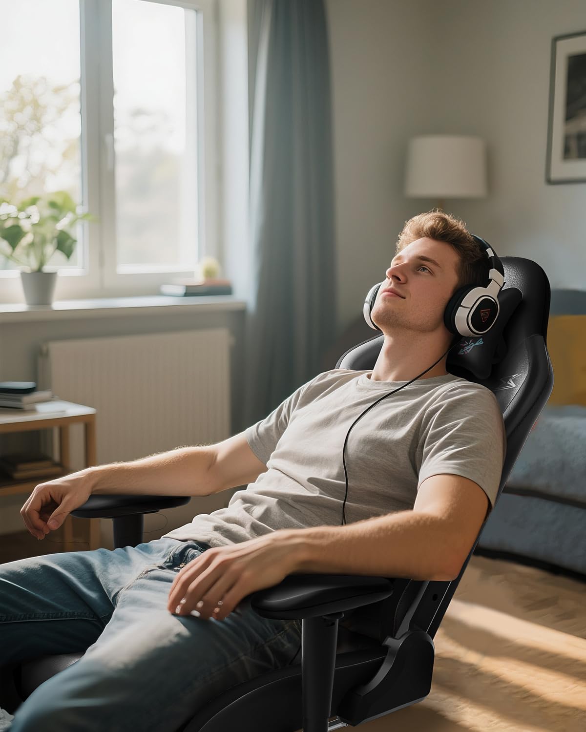 AutoFull C3 Chaise Gaming Style Course, avec Cuir PU Haute Résistance & Nettoyage Facile | Siège Bureau Ergonomique à Dossier Réglable en Hauteur avec Support Lombaire | Design Graffiti (Noir)