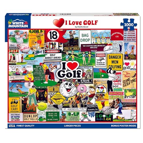 White Mountain Puzzle I Love Golf 1000 Piece Jigsaw Puzzle 610 x 760mm