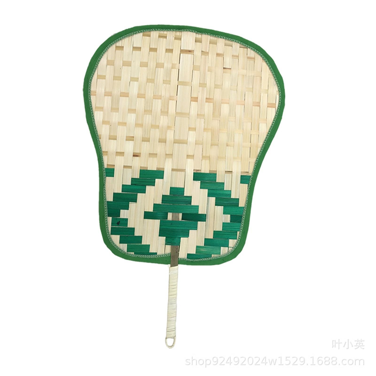 UDPOIUYT Bamboo Woven Fan, Bamboo Hand-Woven Fan 43x26cm Multicolor Straw Woven Summer Farmhouse Decor(Green)