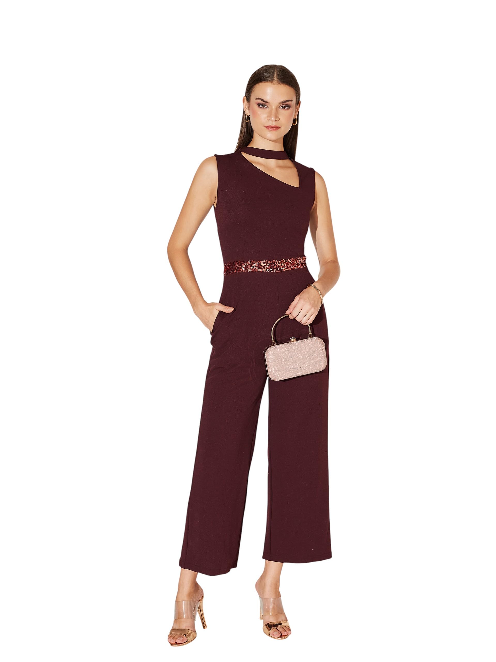 miss chase Women's Collared Sleeveless Neck Cut-Out Regular Length Jumpsuit-picture-41