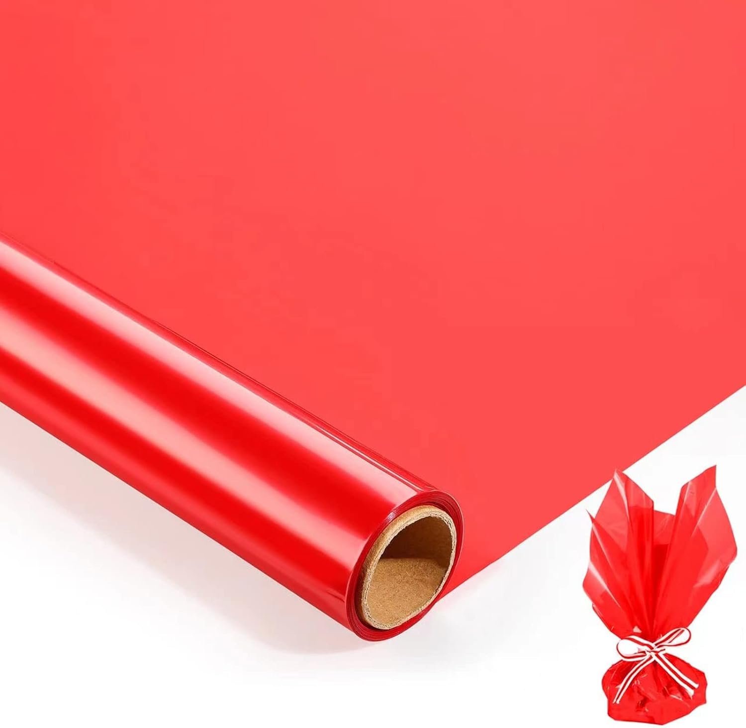 100 Ft x 17 in Red Cellophane Wrap Roll (17 in. Wide x