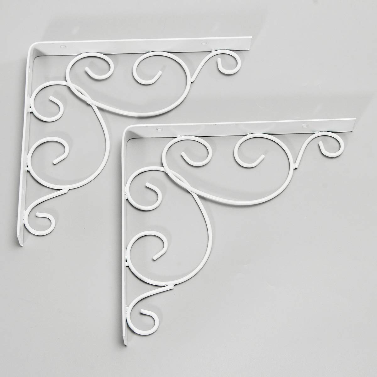 Wiszący uchwyt narzędzia ozdobne wzór zwój wieszak na tkaninę uchwyt ścienny z gryzakami - biały 1