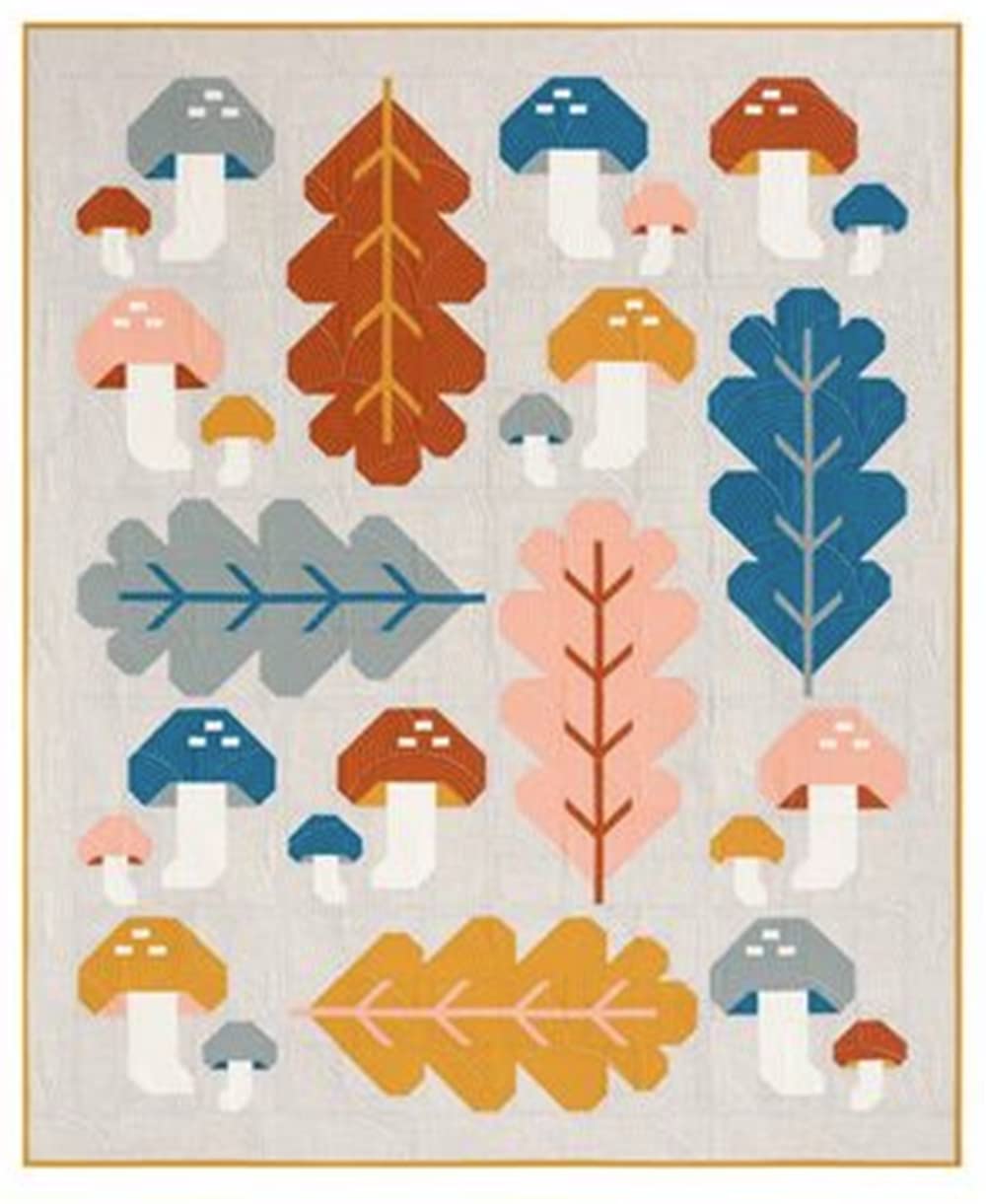 Pen and Paper Patterns Forest Fungi Quilt Pattern, White