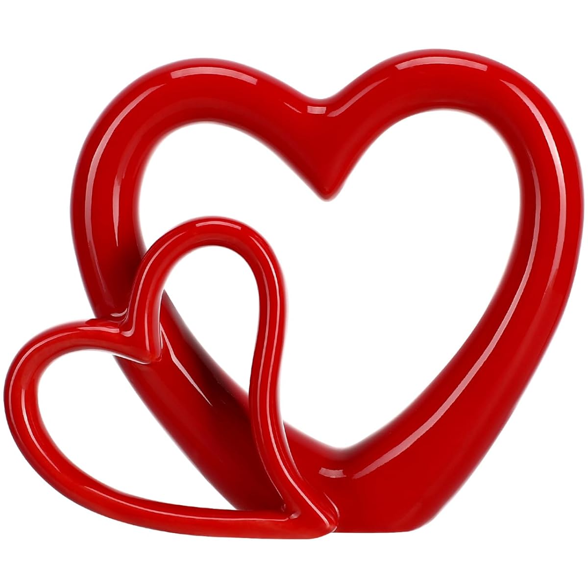 Figura de corazón rojo de cerámica para decoración miniatura 7
