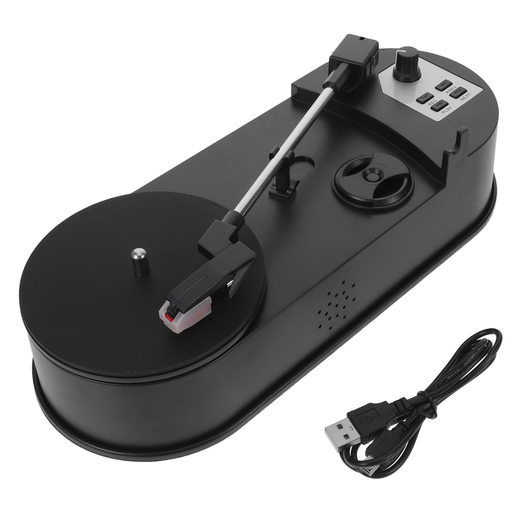 KOMBIUDA Giradischi in Vinile con Altoparlante Integrato, Conversione in Mp3 e Cavo Usb, Design Retrò per Feste e Casa