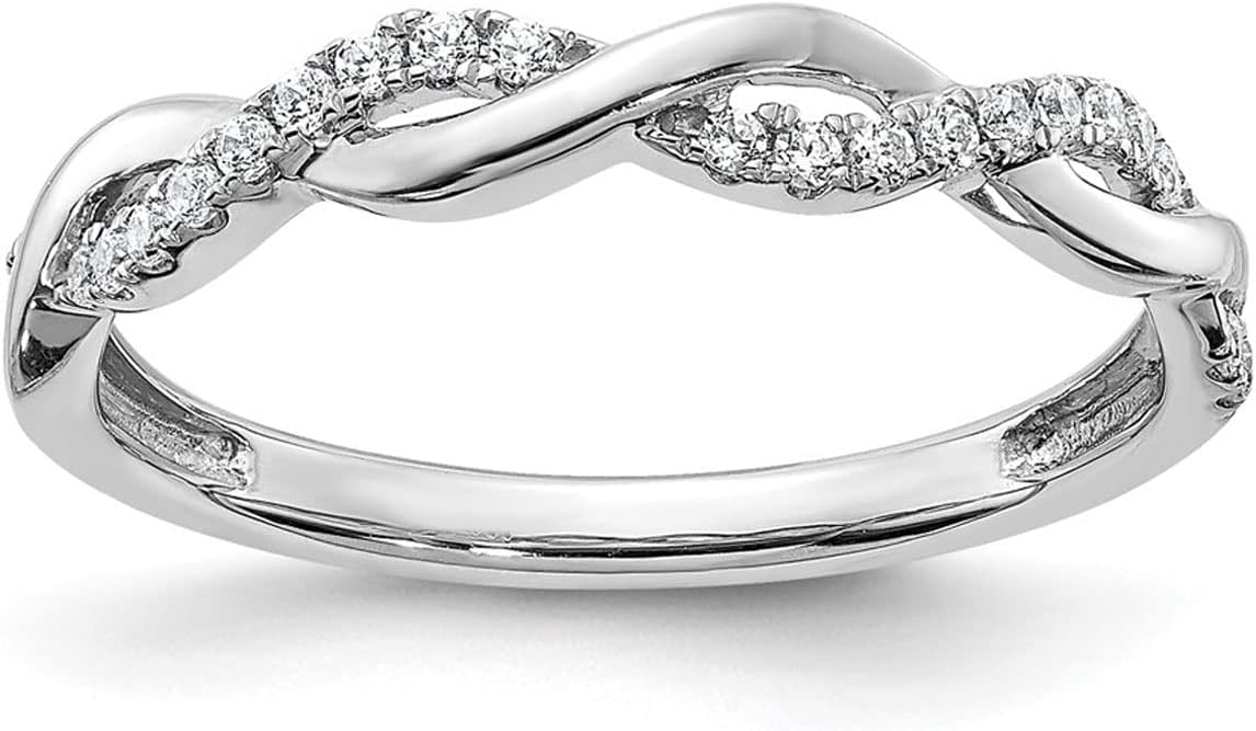 10K 14K 18K Gold Natural Diamond Infinity Twist Wedding Band for Women Diamond Anniversary Stackable Ring Jewelry Gift for Her (G-H Color, I2-I3 Clarity)