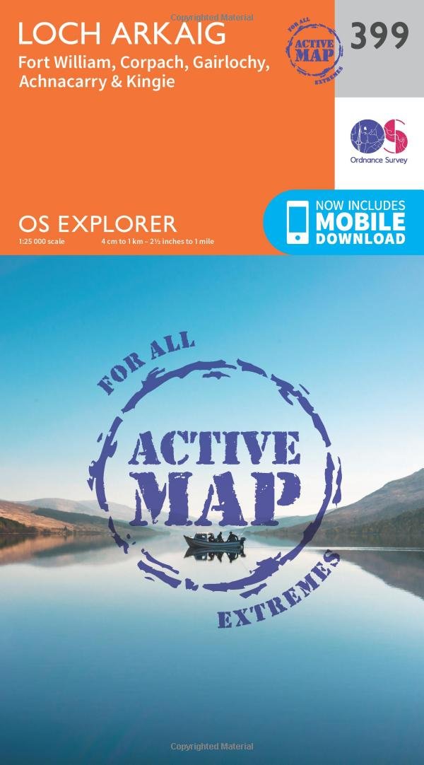 Loch Arkaig - Fort William and Corpach by Ordnance Survey (Sheet map, folded)