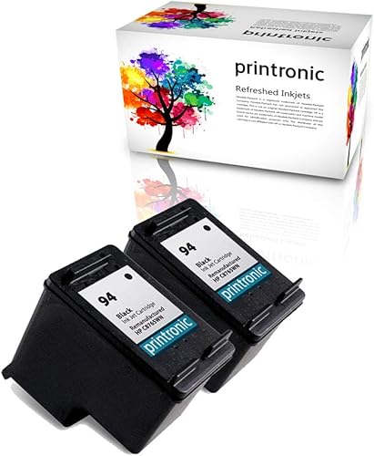 Cartucho de tinta remanufacturado de repuesto para HP 94 C8765WN (2 negro)