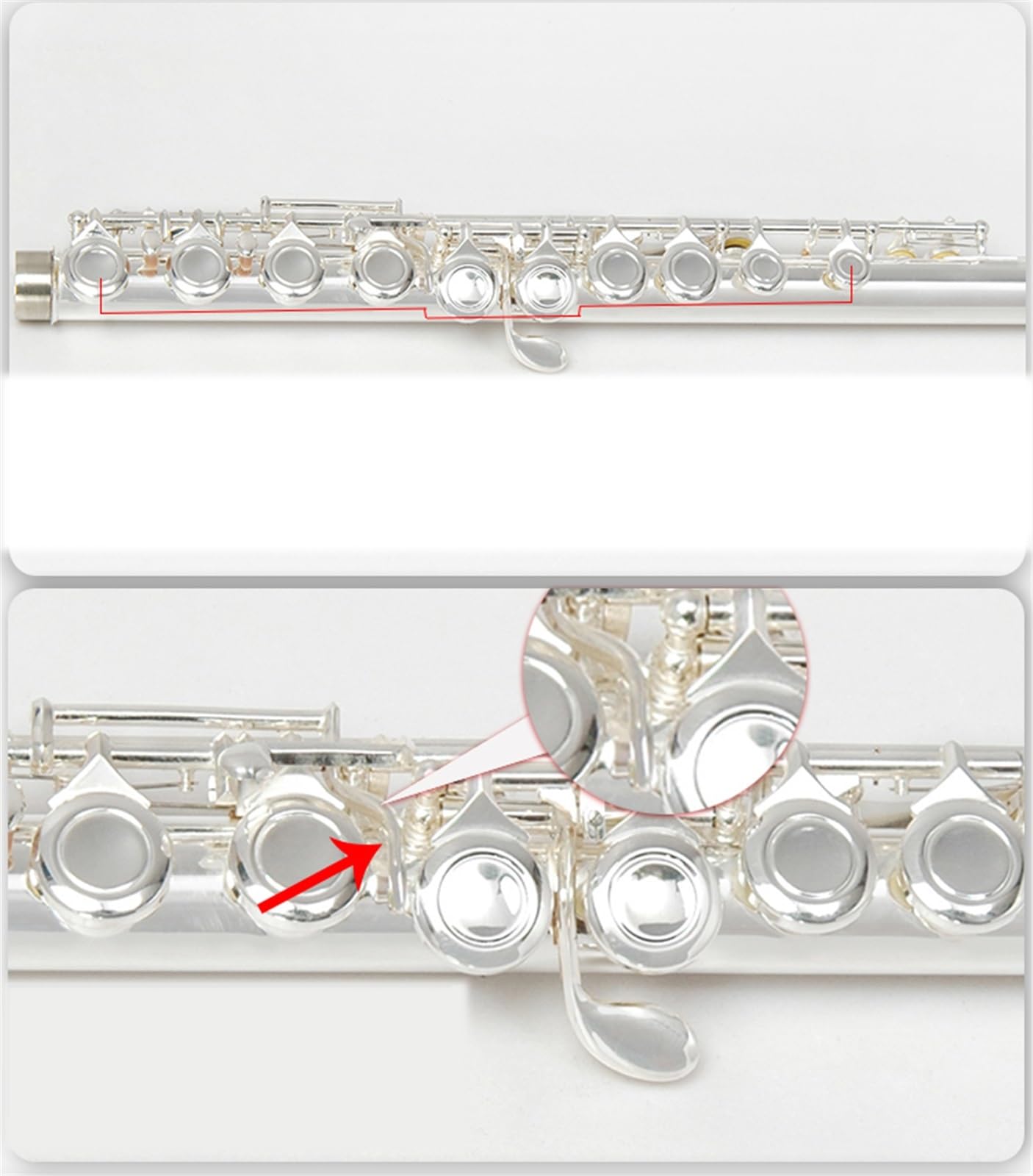 flauto traverso Flauto Curvo Placcato In Argento Flauto A Doppia Testa 16 Fori Tasto E Canzone C Coda Strumento Musicale Placcato In Argento