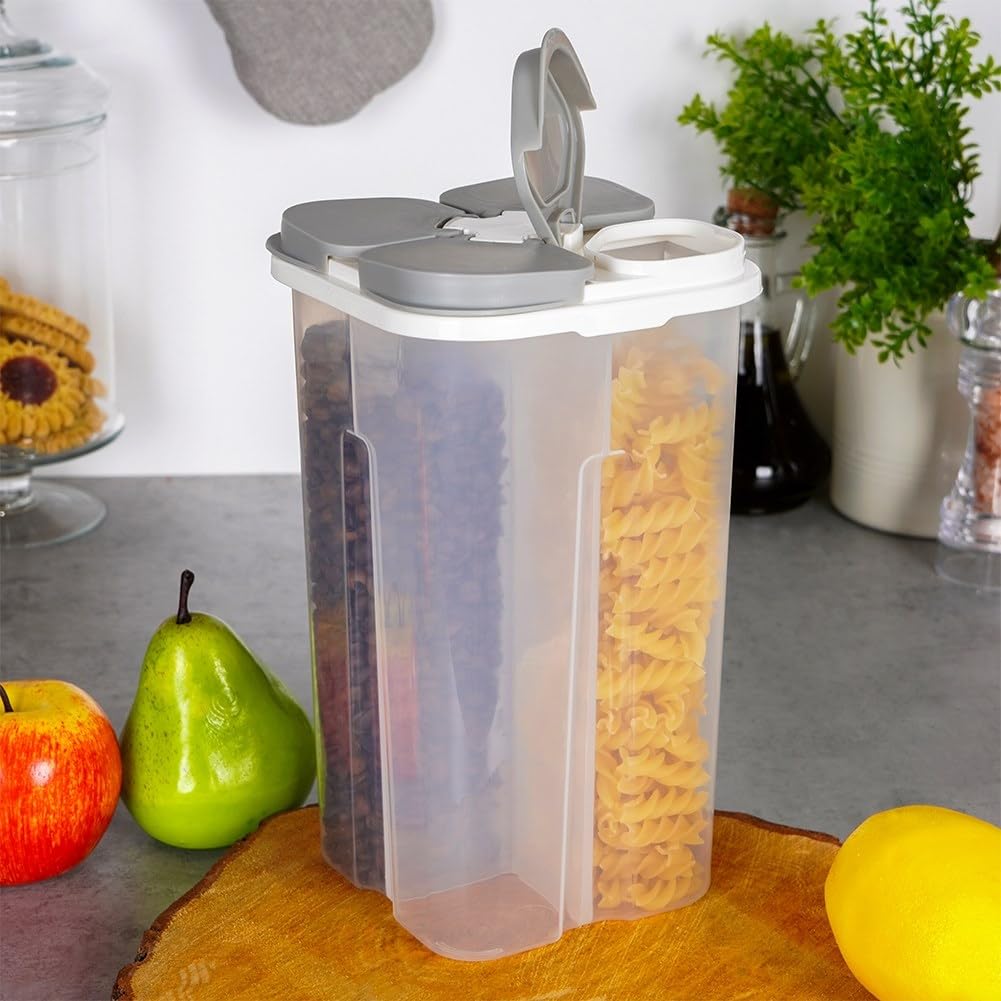 4er Set Vorratsdosen 2,6L Luftdicht – Mit Trennwänden, Skala & Mehreren Deckeln – BPA-frei