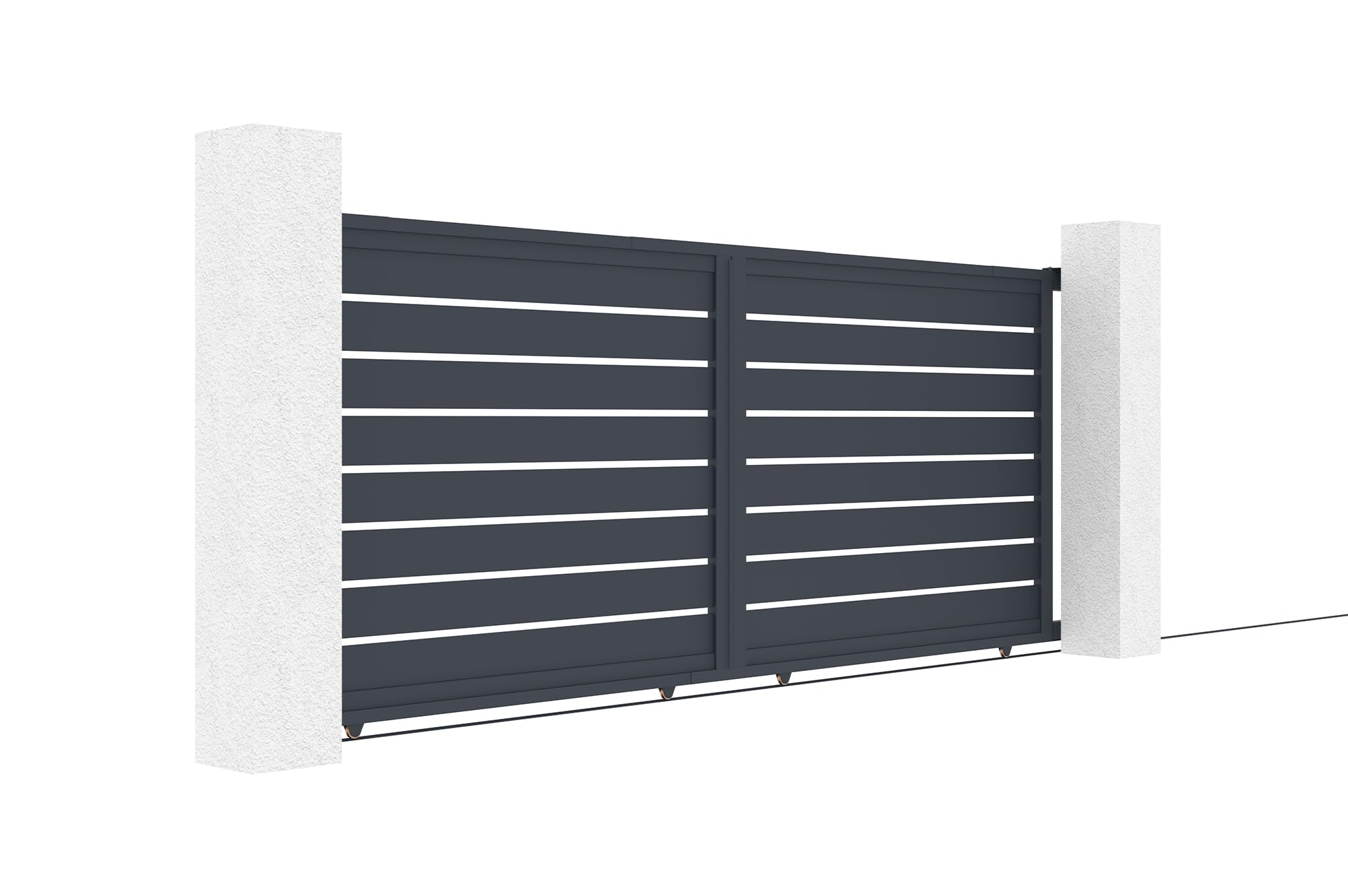 Casanoov Puerta corredera exterior​ 4m VOGEL Alt.160cm aluminio gris