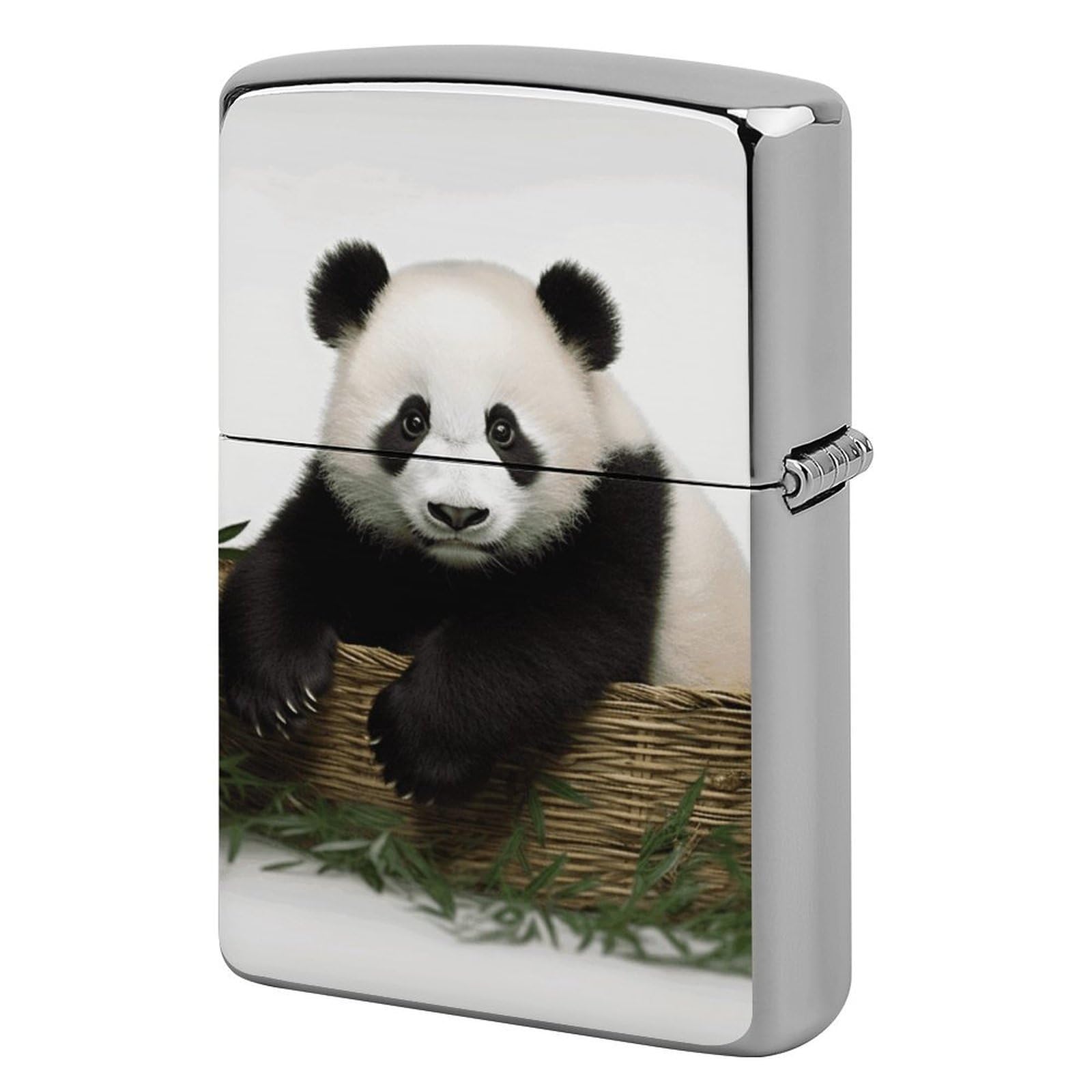 Panda Animal Lighter Case Vintage Metal Lighter Cover Reusable Lighter Protective Sleeve Unique Design Personalized Lighter Sleeve Holder Against Dust and Scratches