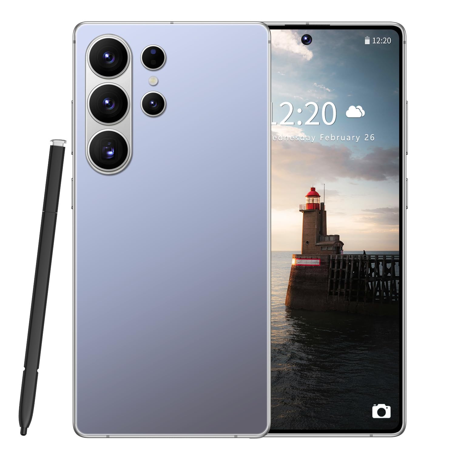 Huness S26 Ultra Unlocked Phone,Built in Pen The Phone,Cell Phone Battery 7000mAh 6.99" HD Screen,Android 15 16+512GB Smartphone,Dual SIM/5G/Face ID/Fingerprint Lock/GPS (Deep Blue, 16+512G) — view 13