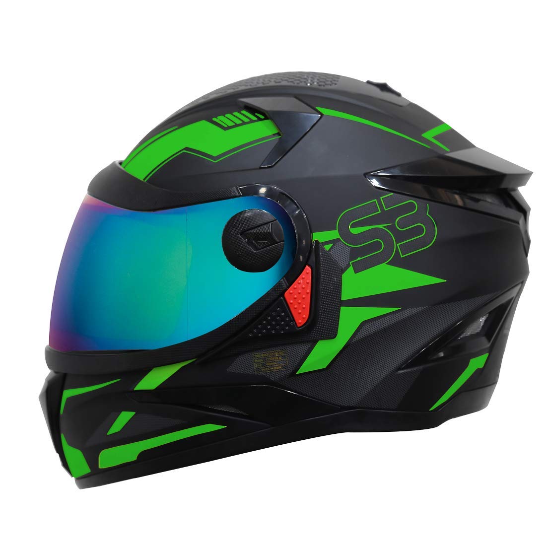 Steelbird SBH-17 Terminator ISI Certified Full Face Graphic Helmet in Matt Finish with Chrome Visor