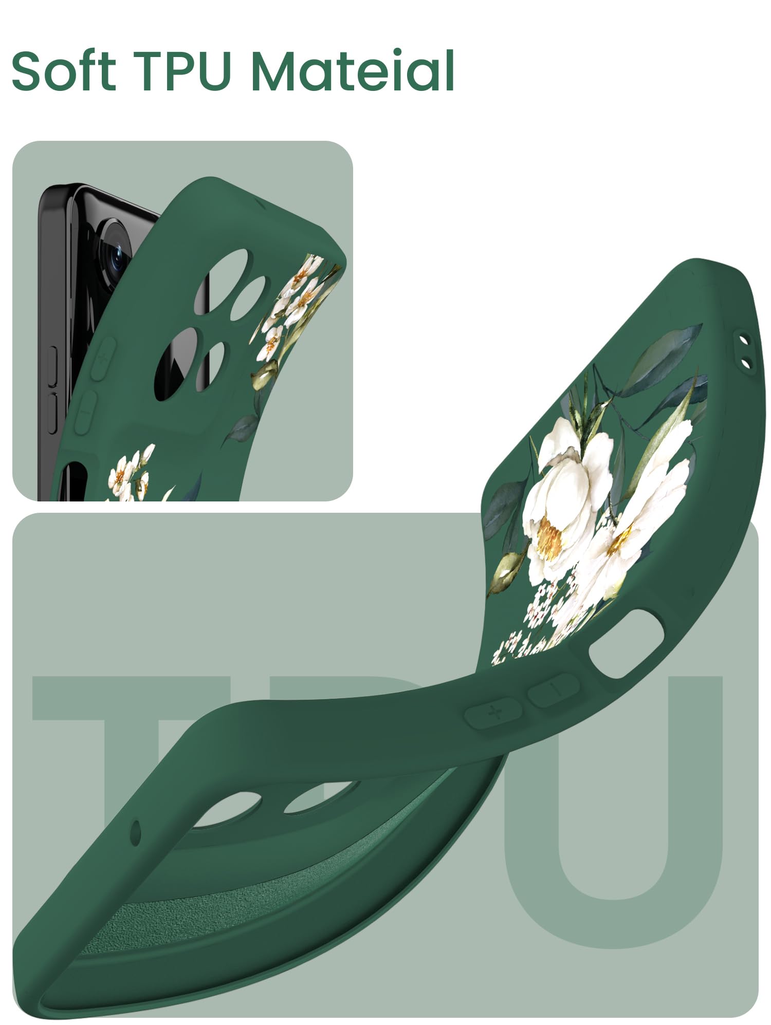 Yucenx Funda para Motorola Moto G 5G 2025, funda de silicona líquida para niñas y mujeres, a prueba de golpes, antiarañazos, protección suave con 2 protectores de pantalla para Moto G 5G 2025 (verde