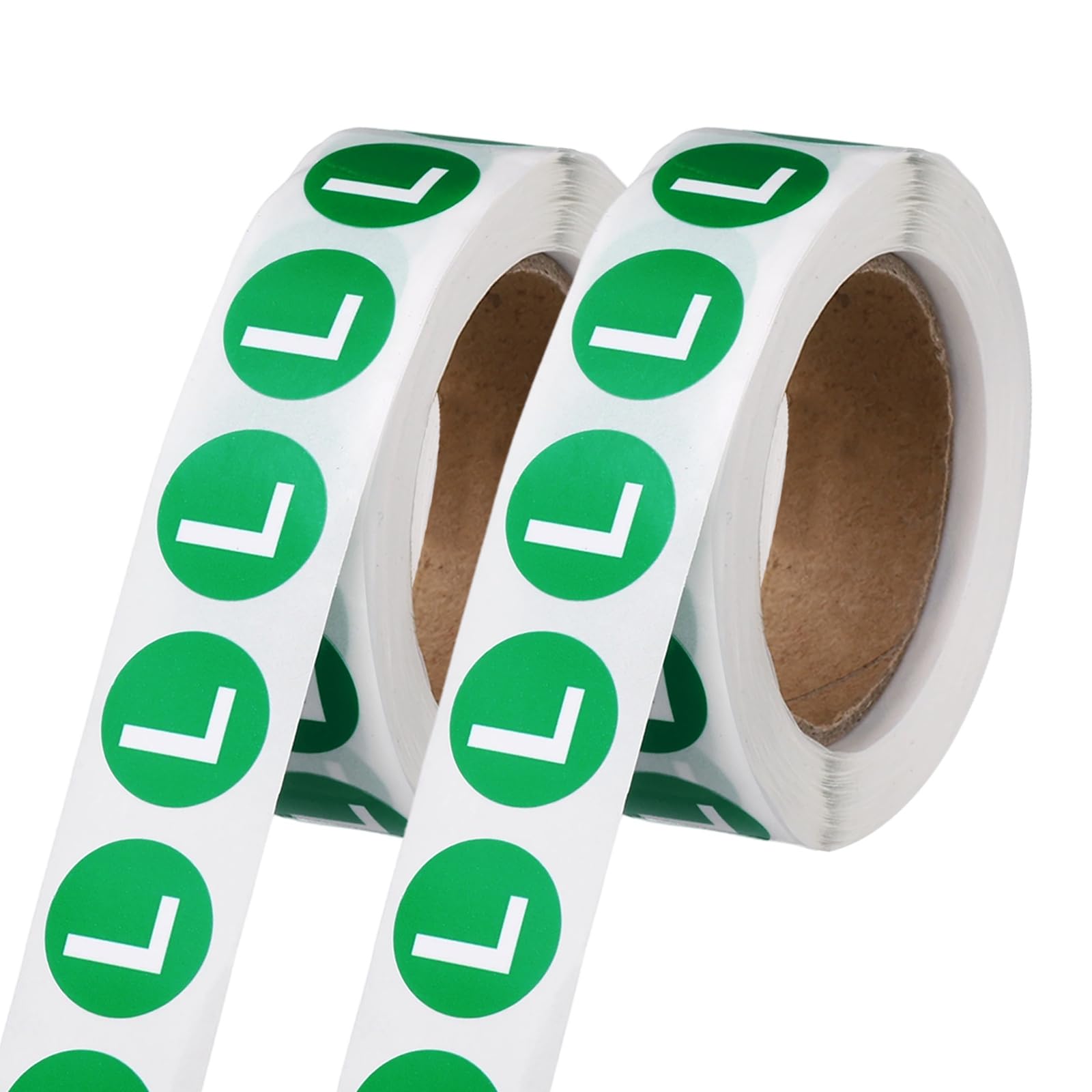 PATIKIL 0.6" Letter Stickers, 1200Pcs Alphabet Stickers Letter L Round Labels Small Vinyl Self Adhesive Label Circle Decals 2 Roll Capital Initial for Office Home Organize Inventory, Green