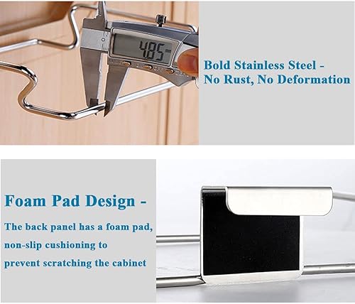 Miniatura 5 de Soporte para bolsas de basura para armarios, puertas de gabinete de cocina, contenedores de basura portátiles de acero inoxidable