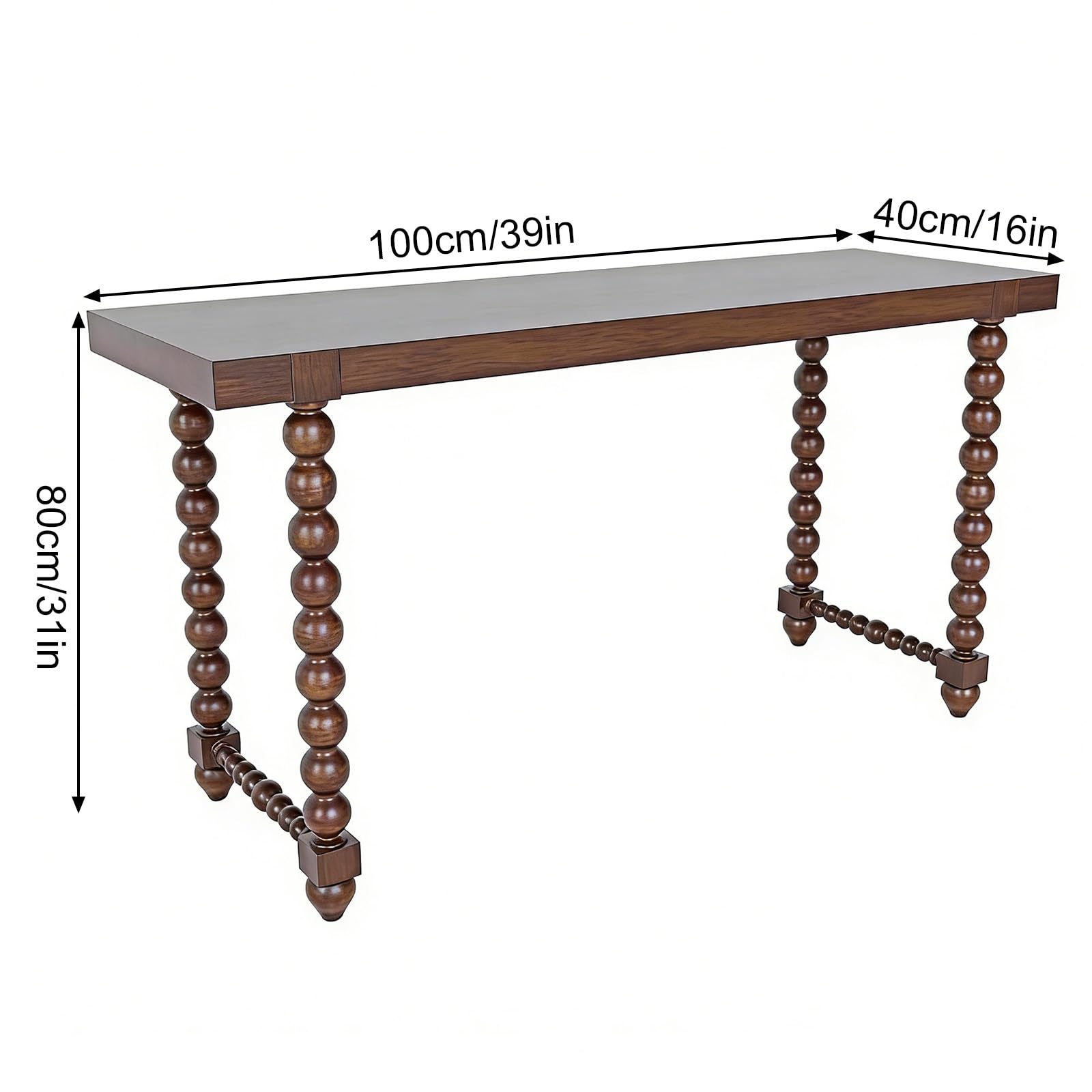 Drewniany Stolik Do Przedpokoju, Konsole Do Przedpokoju W Stylu Rustykalnym, Wąskie Stoliki Salonu, Sypialni, Udźwig 40 Kg(100 * 40 * 80cm/39 * 16 * 31in)
