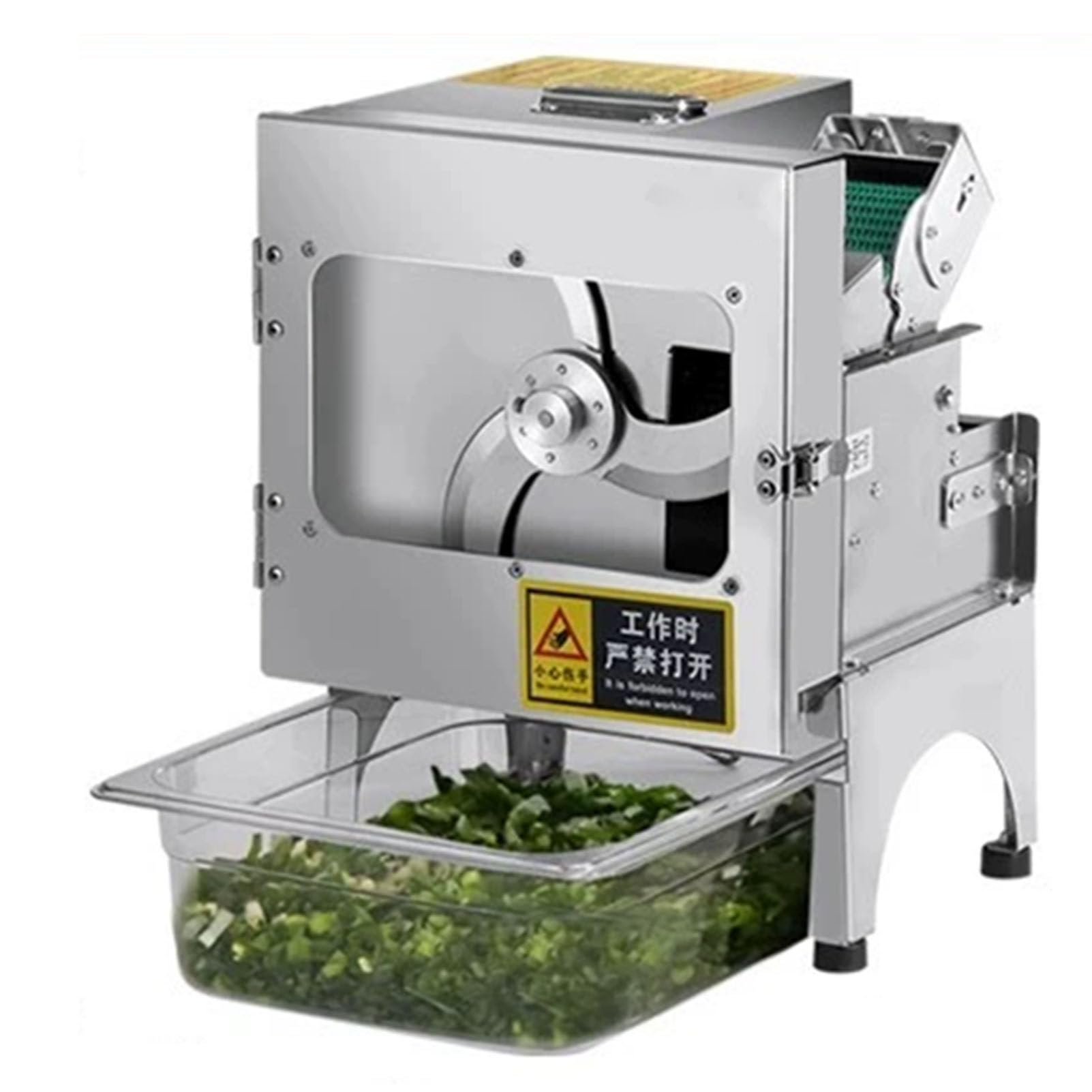 SENJINGHUA Commercial Scallion Slicer Spring Onion Chopper Electric Vegetable Cutter for Garlic Ginger Chili Potato Cucumber, 700BPM, 1.3-35mm Adjustable Thickness,B