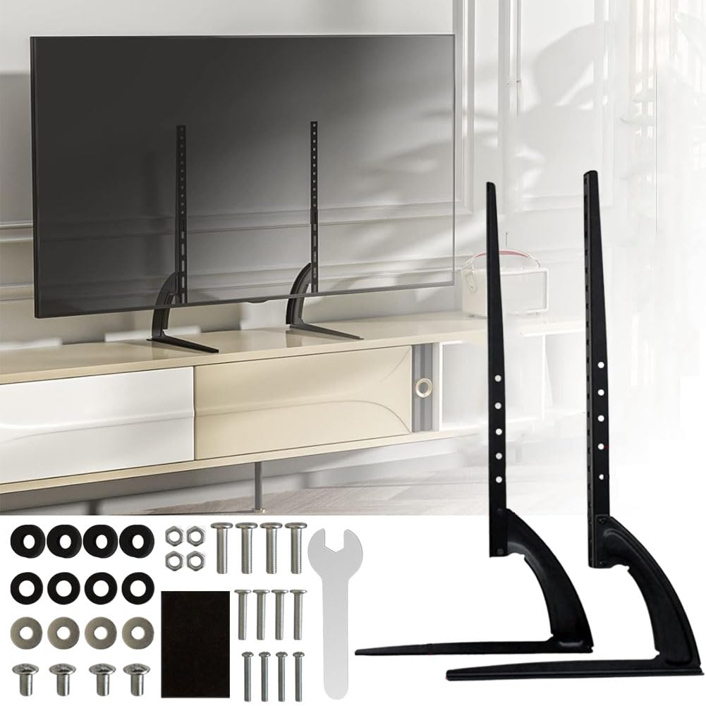 Goodern Universal TV Stand,Table Top TV Mount Stand for 39 to 75 Inch LED Flat Curved Screen TVs Adjustment Height TV Leg Stand Holds up to 45KG,TV Base for Bedroom Living room,Max Vesa 800mm X 500mm