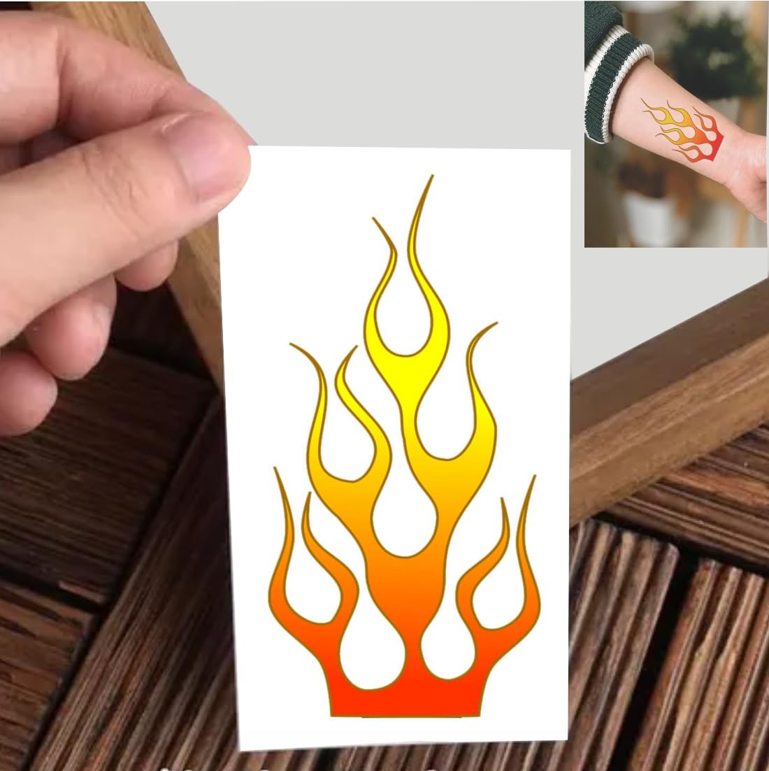 Flame And Fire Easy Tattoo Removal Temporary Tattoo Sticker For Male And Female Tattoo Sticker-image-2