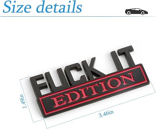 Miniatura 8 de Fuck IT Edition Emblema para automóvil, calcomanías 3D para parachoques de automóvil, calcomanía decorativa de insignia genial para hombres y