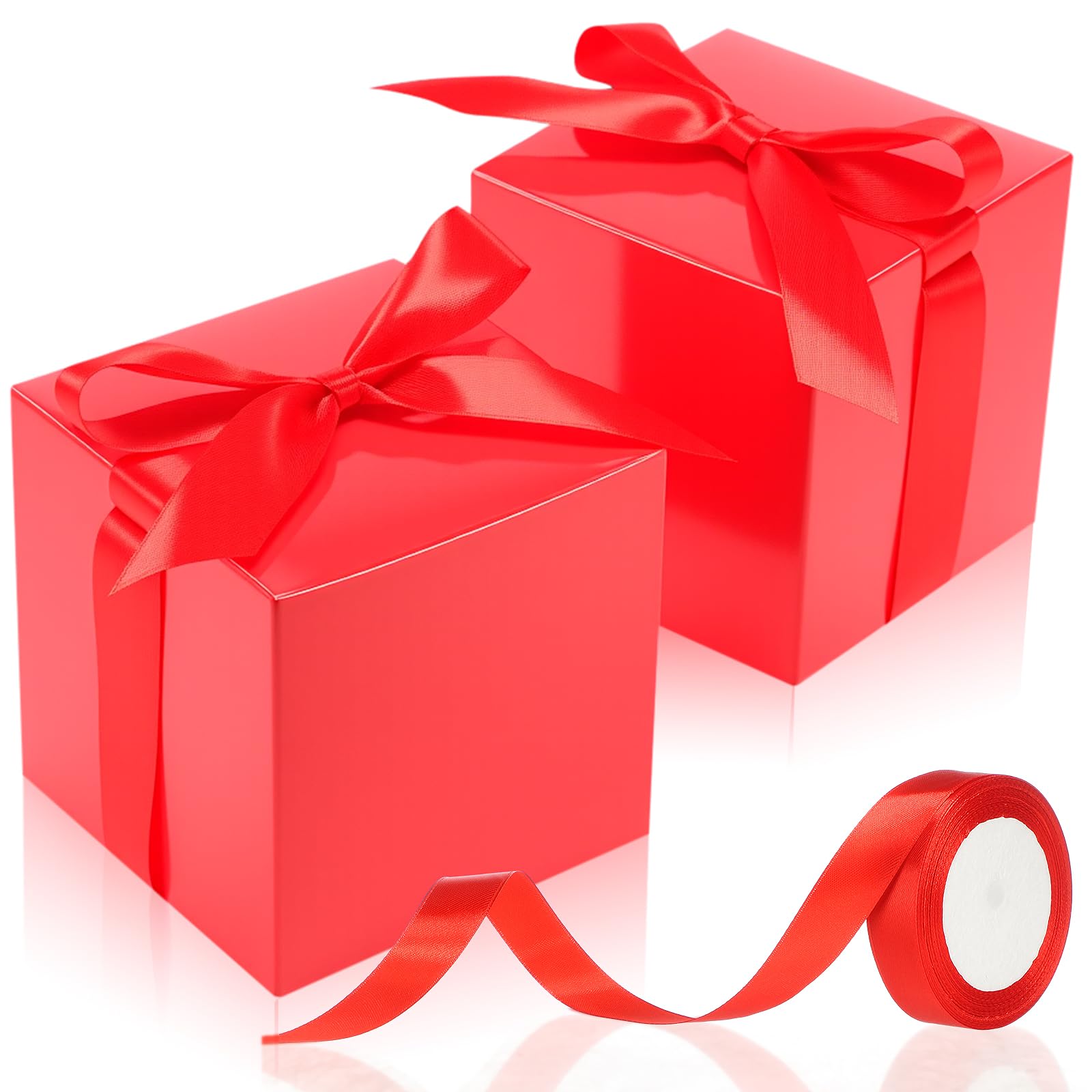 MotiMind 48 Pcs Valentine's Day Gift Boxes with Ribbon Small Party Favor Boxes with Lids Mini Treat Candy Container for Wedding Party Birthday and