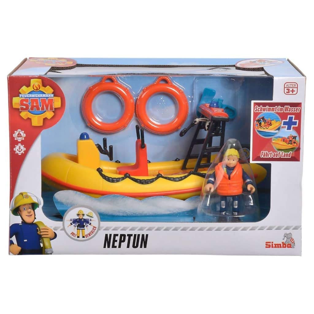 Smoby Simba - Sam Le Pompier - Ocean Bateau Neptune Flottant - Figurine Penny Articulée Incluse - Dès 3 Ans - 109251047038