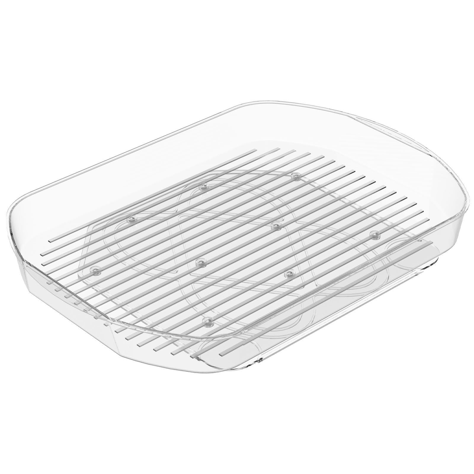 Fridge Lazy Susan Turntable Organiser 360° Rotating Fridge Organisers Storage Non Slip Fridge Lazy Susan Organiser with Suction Pads Kitchen Turntable Spice Rack for Cabinet Countertop Pantry