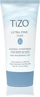 TIZO Ultra Zinc Body Face Sunscreen Tinted SPF 40, 3.5 oz