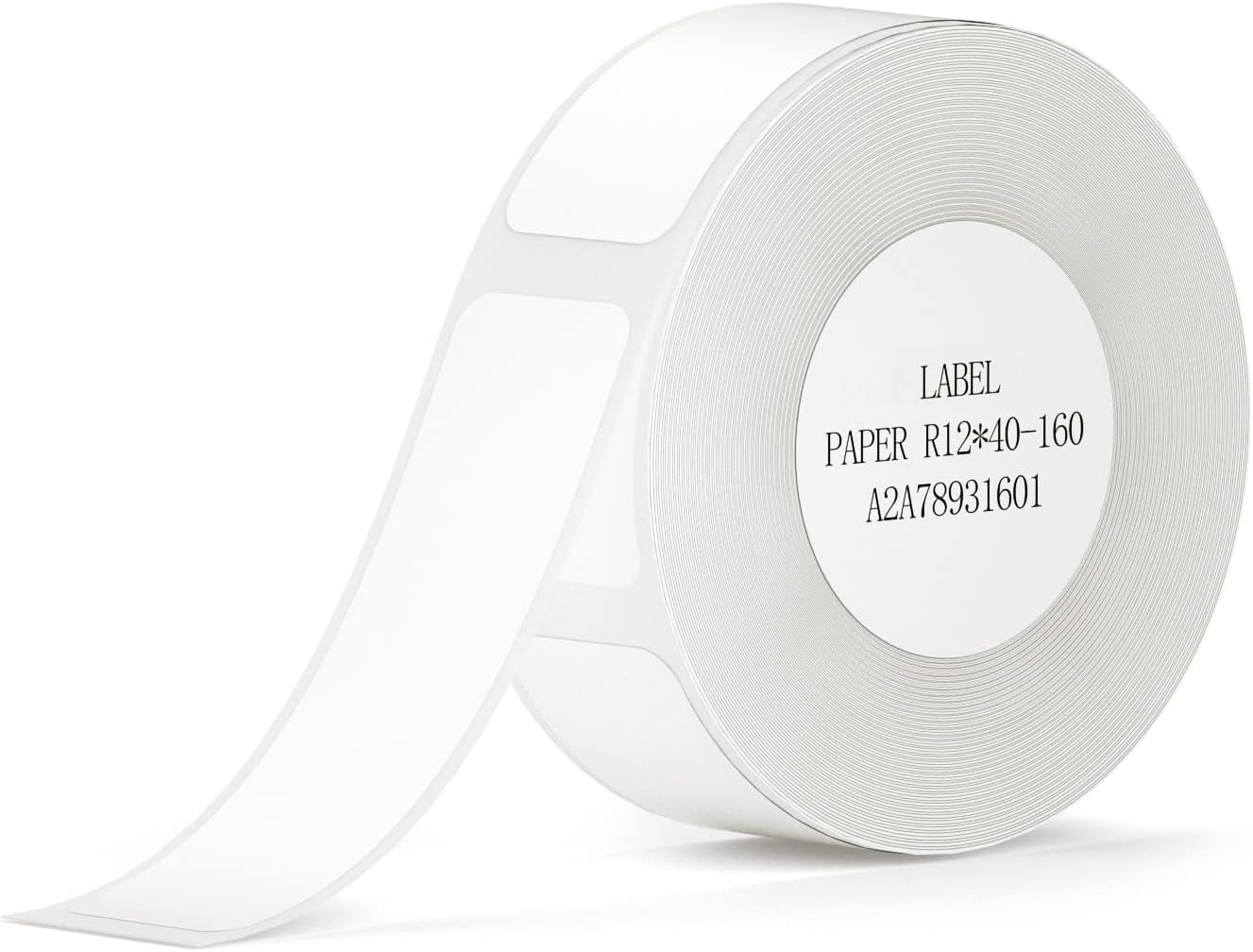 Label Maker Tape White Label Print Paper Compatible for NIIMBOT D11 D110 D101, Thermal Sticker Paper 0.47'' x 1.57'' Waterproof Labeling Tape Replacement 160 Labels/Roll (12×40mm)
