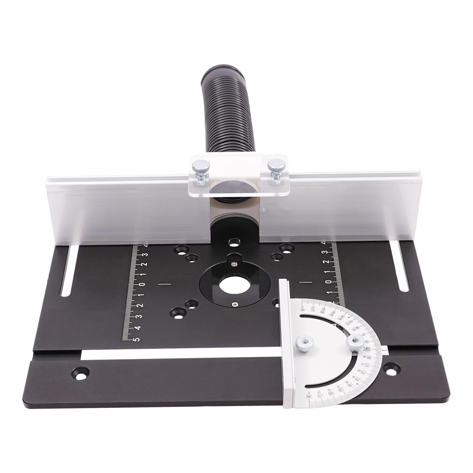 Router da tavolo, in lega di alluminio, fresa per legno, router da tavolo, piastra per pialla con stencil obliquo, piastra per fresatura, strumento ausiliario per incisione, piastra per fresatura