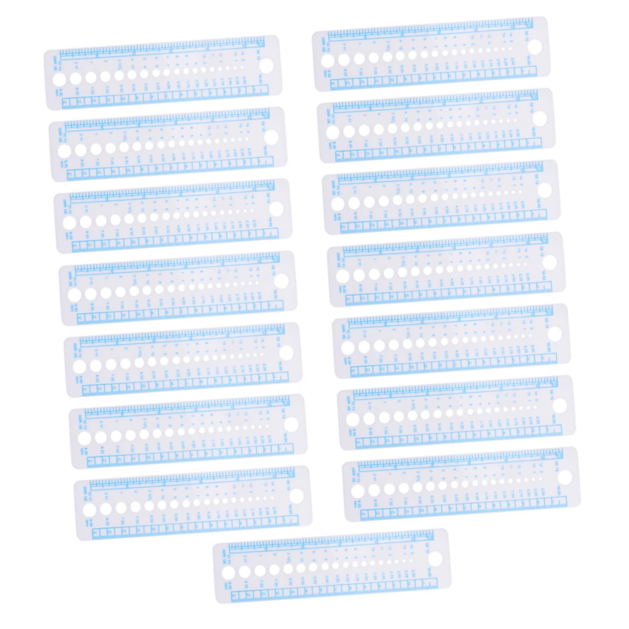 Generic 15Pcs Reusable Needle Ruler Professional Portable Knitting Gauge for Accurate Measurements of Needle Sewing Measuring Tool for Knitters and Crocheters