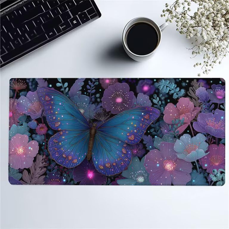 Podkładka pod mysz do gier czarna duża podkładka pod mysz 1200 x 600 x 3 mm podkładka pod mysz motyl gładka powierzchnia z antypoślizgową gumową podstawą pod ręką biurko akcesoria do gier dla gracza