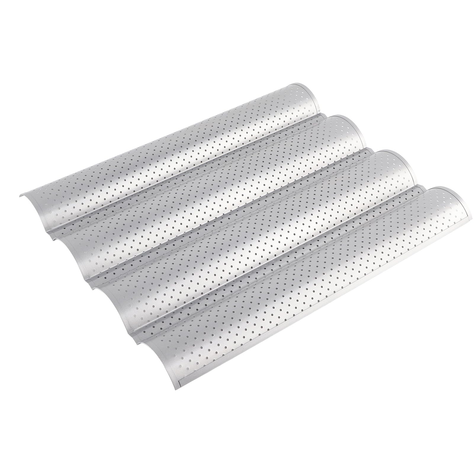 Baking Pan, French Bread Baking Tray, Non stick Multi rib Waves, Stainless Steel, Longer Service Life for Baguettes, Ideal for Cooking (four slots)
