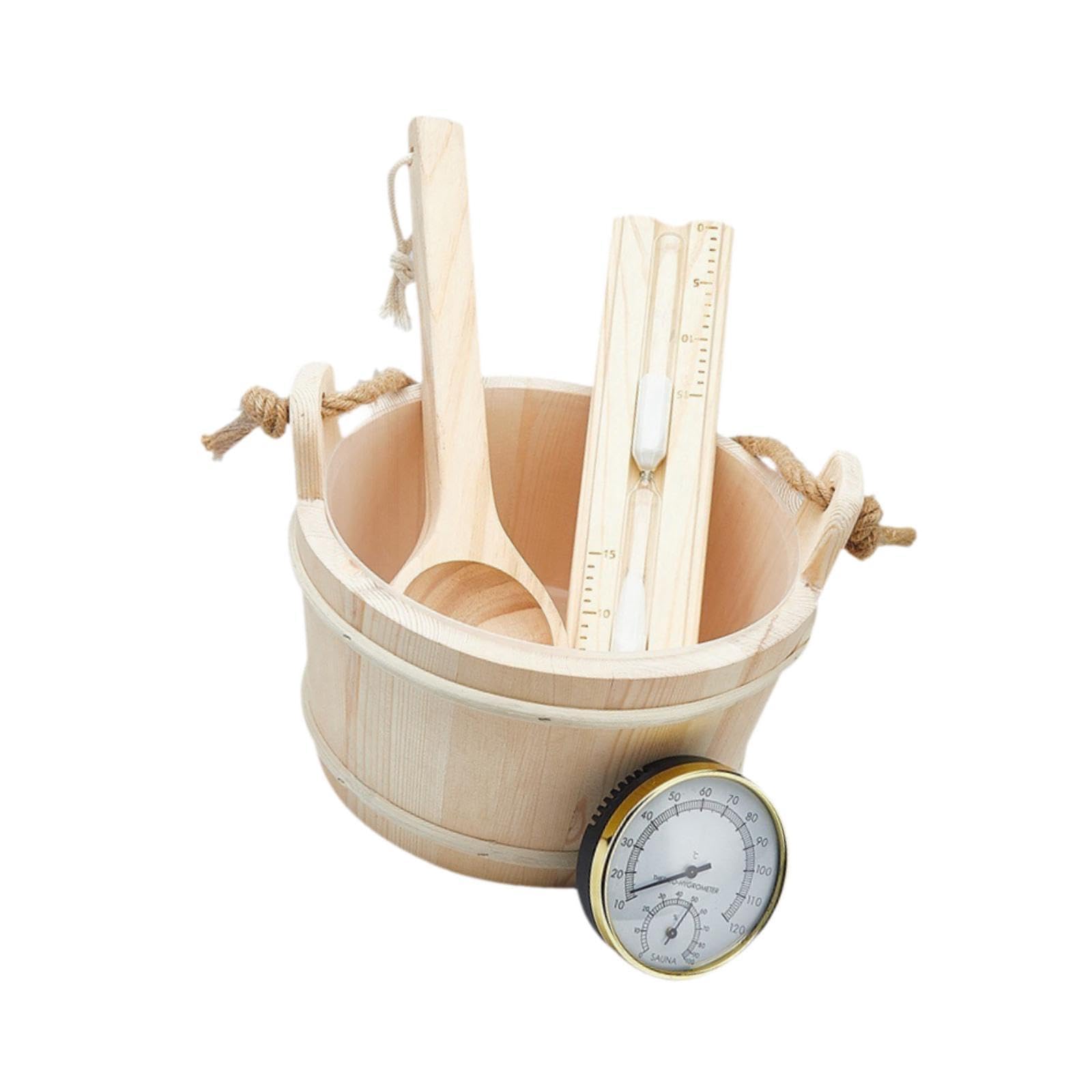 Sauna Eimer Und Schöpfkellen Set, Tragbar, Vielseitig, Premium Saunazubehör