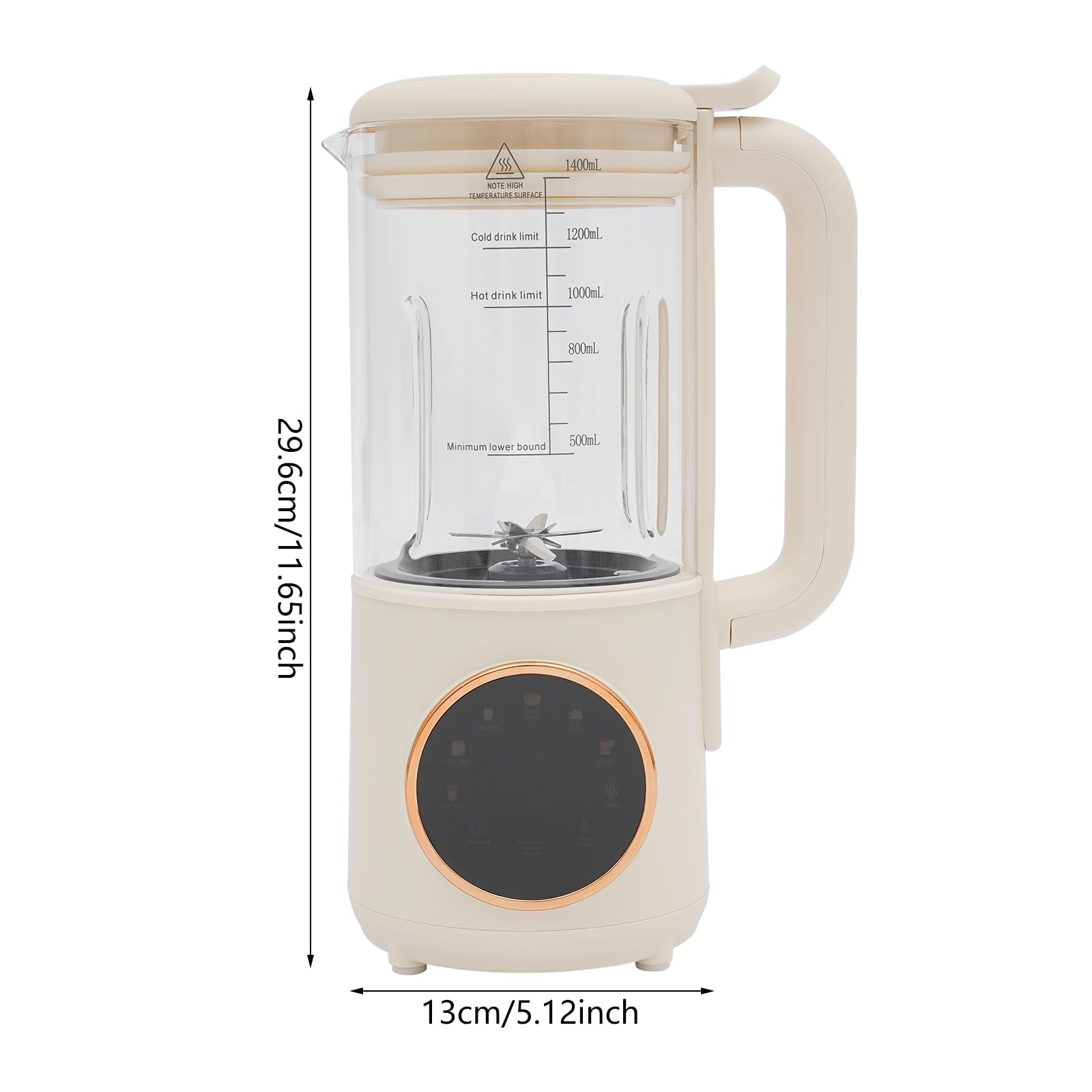 Macchina da 1400 ml, per latte di noci, con display touch a LED, per latte di mandorle, latte di soia