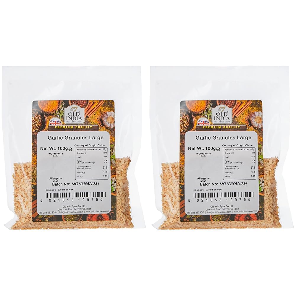 Old India Garlic Granules Large 100g (Pack of 2)
