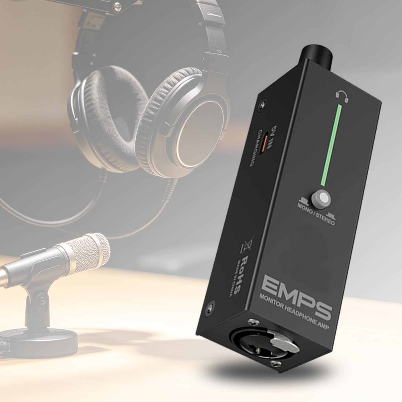 Amplificador de auriculares compacto con batería de 18 a 20 horas