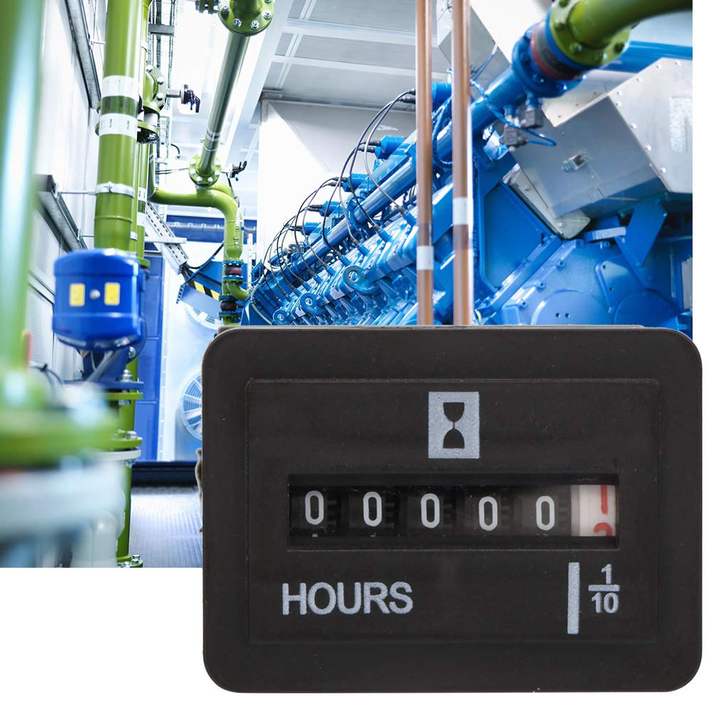 Metri Orari per Piccoli Motori, Misuratore di Ore Al Quarzo, Alta Precisione 99999,9 Orametro 10-80 V AC DC Meccanico Meccanico per Motore, Generatore, Macchinari di Costruzione e Altro Ancora
