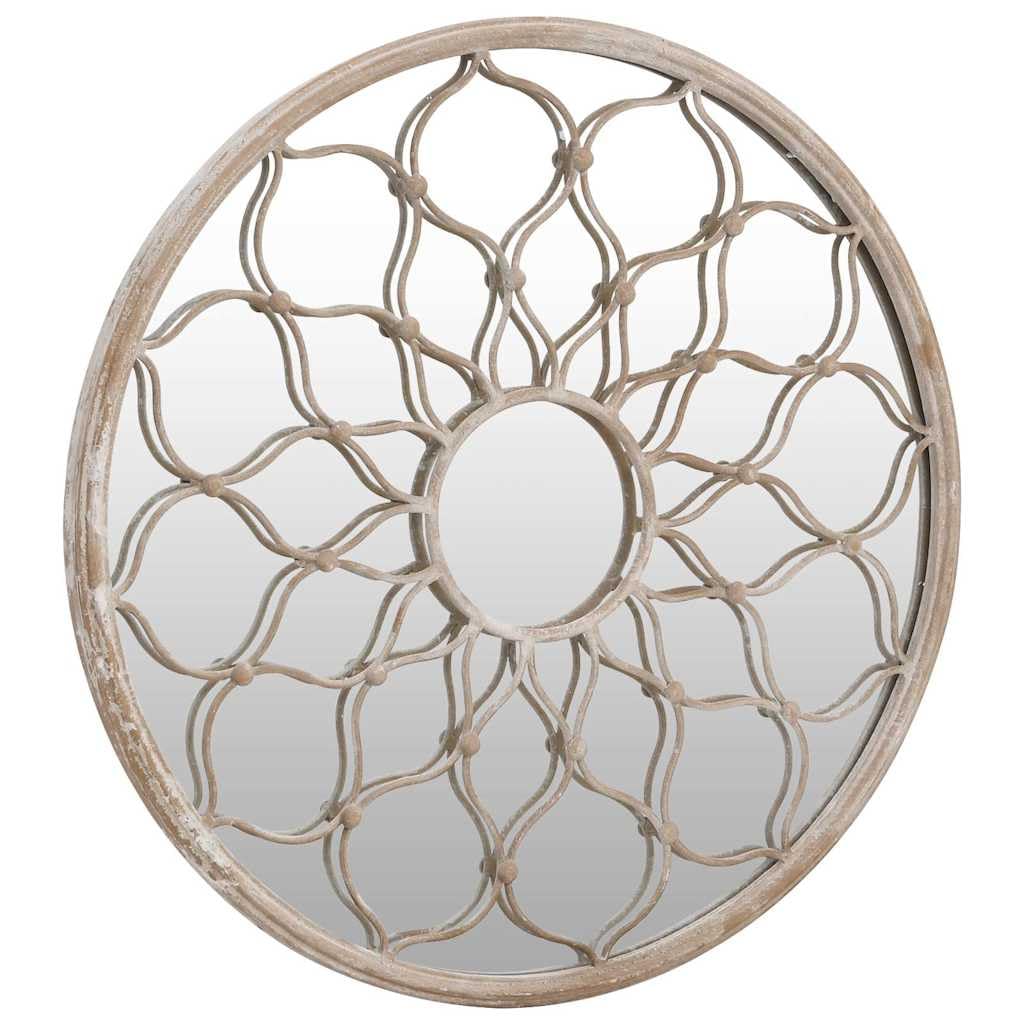 vidaXL Miroir de Jardin Sable 60x3 cm Fer Rond Utilisation extérieure