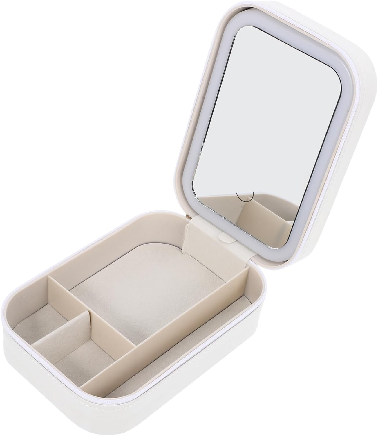 LIFKOME Led Lighted Makeup Organizer Case with Mirror Small Travel Cosmetic Storage Box for Outdoor Use Elegant Design for Neat Storage for Makeup Essentials